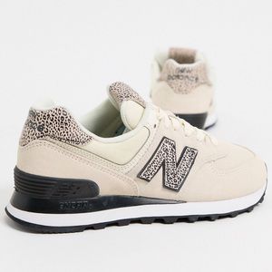 New Balance 574 animal print sneakers
